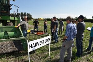 Jim Bessel explains how to reduce harvest loss when combining. Credit: Earl Greenhough